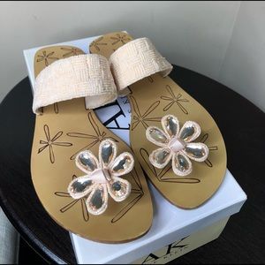 Ann Klein Flower Slide Sandal
